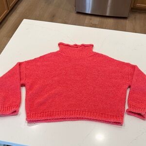 Anthropologie Vibrant Pink Turtleneck Sweater